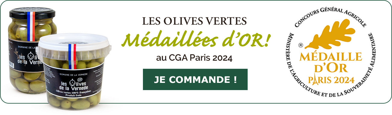 2 Médailles d’OR pour les olives Picholines La Vernède au CGA de Paris 2024